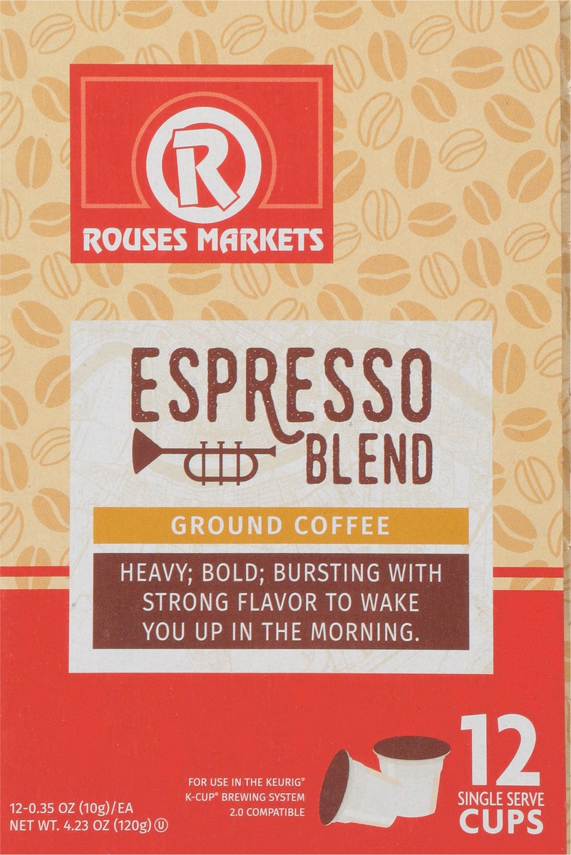 slide 9 of 9, Rouses Markets Single Serve Cups Ground Espresso Blend Coffee- 12 ct, 12 ct