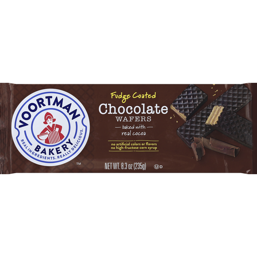 slide 1 of 1, Voortman Bakery Fudge Coated Chocolate Wafers 8.3 oz., 8.3 oz