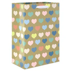 American Greetings Multi-Color Hearts Medium Kraft Baby Shower Gift Bag