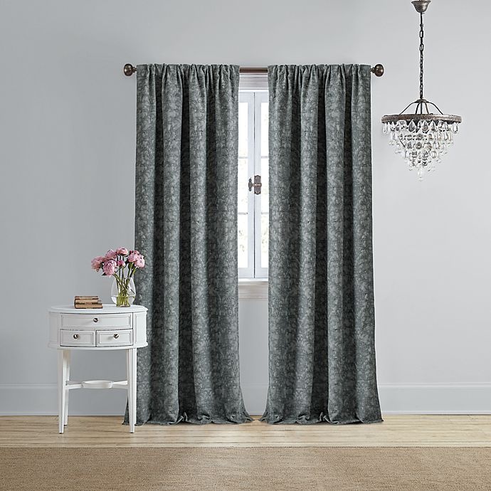 slide 1 of 2, Wamsutta Vintage Michelet Rod Pocket Room Darkening Window Curtain Panel - Grey, 63 in