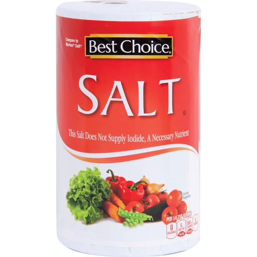 slide 1 of 1, Best Choice Plain Salt, 26 oz