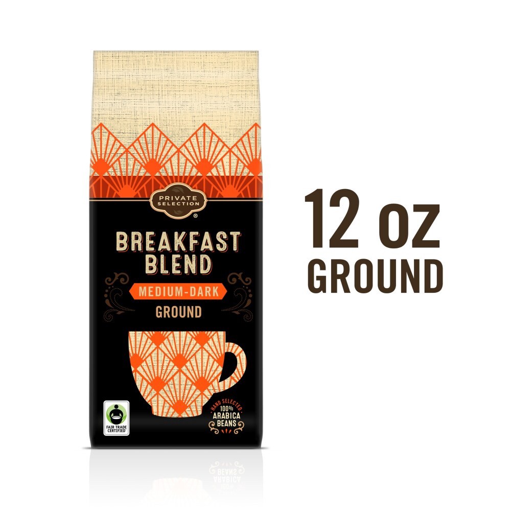 slide 4 of 6, Private Selection Breakfast Blend Ground Medium-Dark Roast Coffee - 12 oz, 12 oz