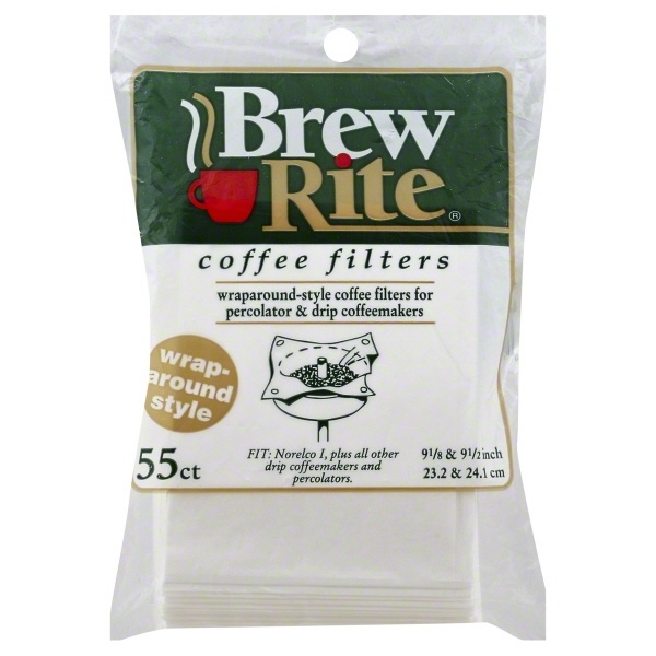 slide 1 of 1, Brew Rite Wrap Around Style Coffee Filters, 55 ct