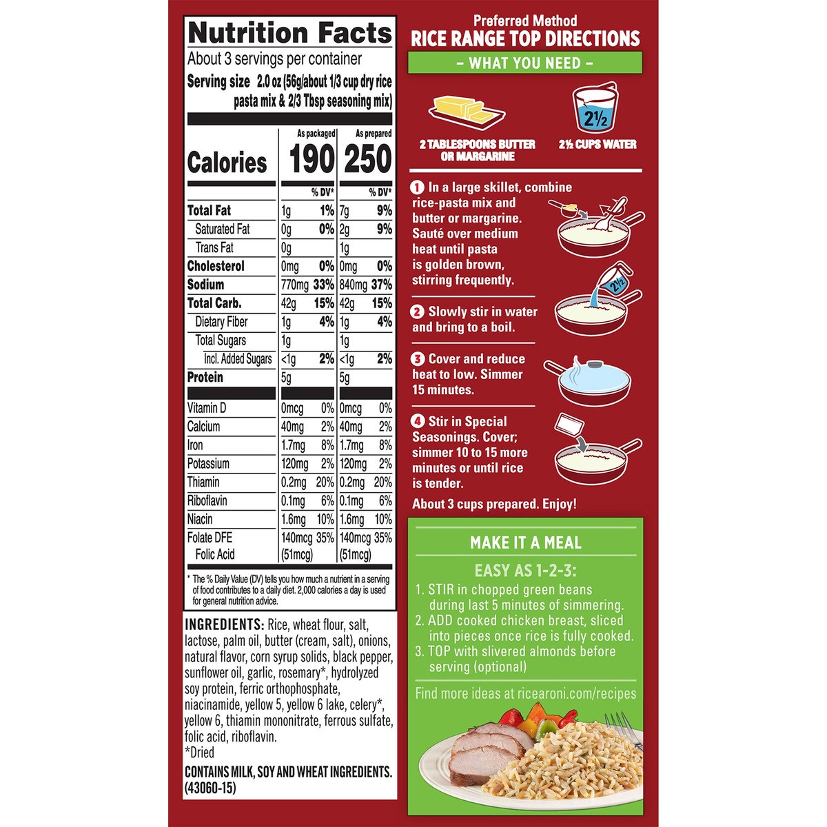 slide 3 of 6, Rice-A-Roni Rice Mix, 7.2 oz