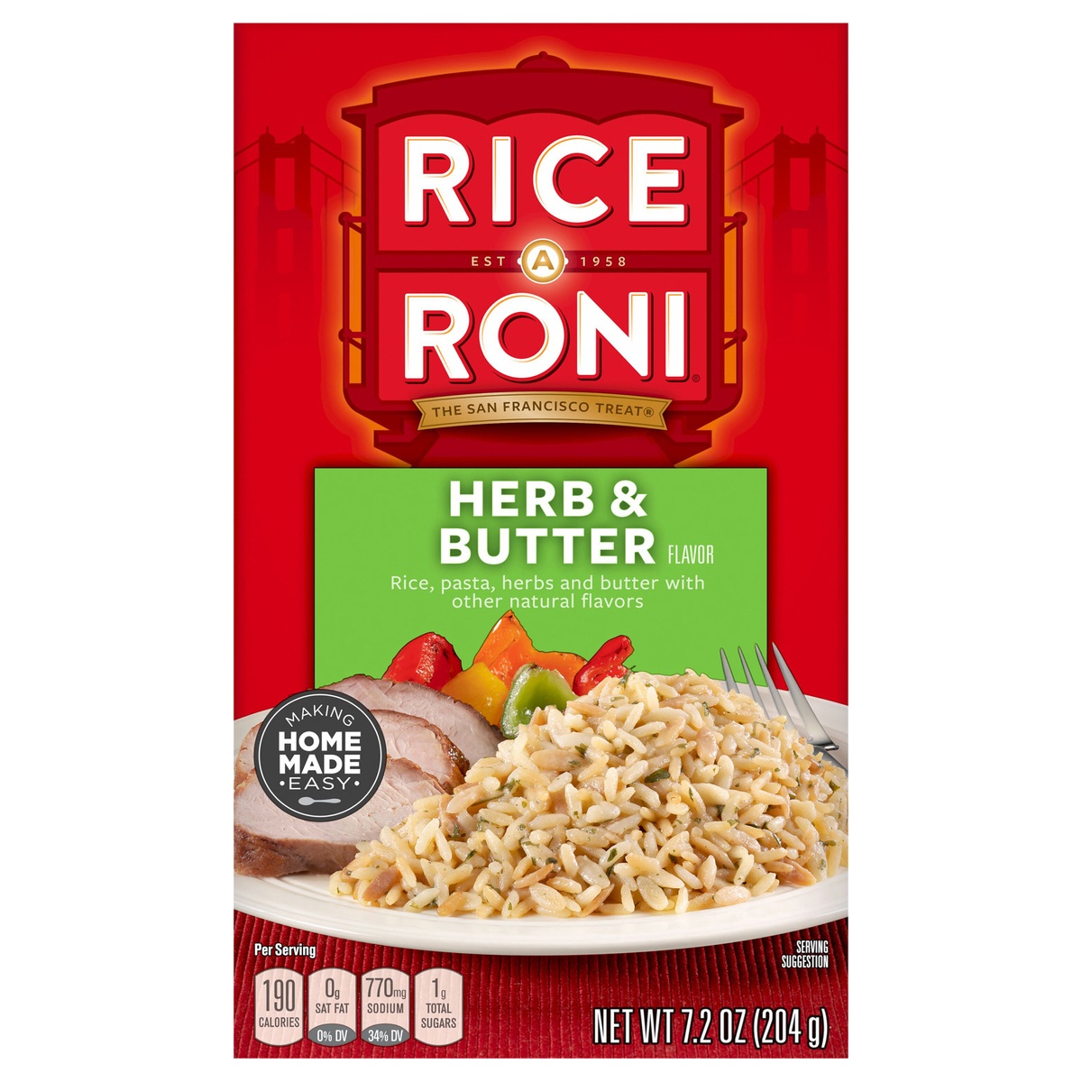 slide 1 of 4, Rice-A-Roni Rice A Roni Rice Pasta Herb & Butter Flavor 7.2 Oz, 7.2 oz