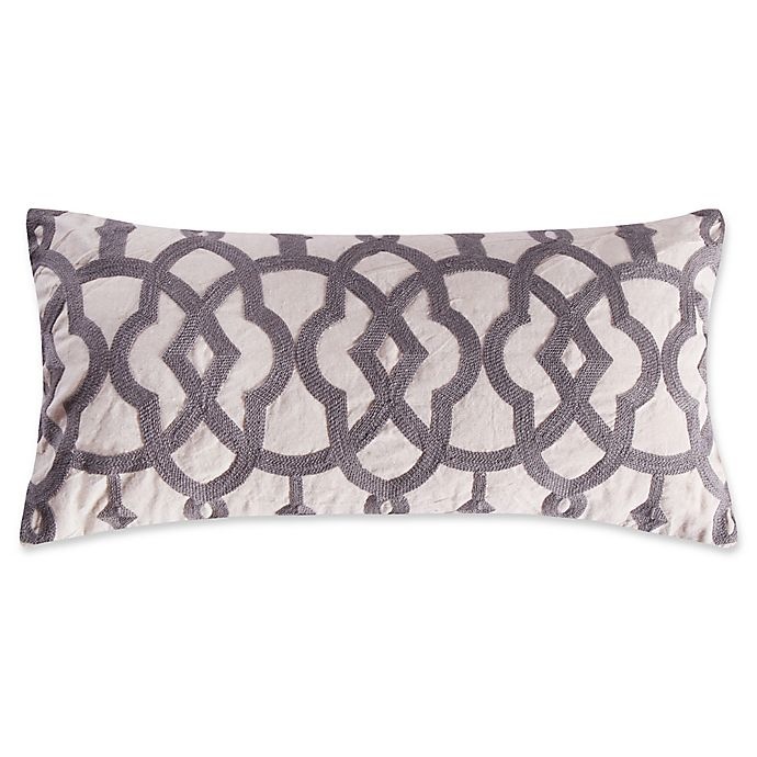 slide 1 of 2, Levtex Home Penelope Stripe Crewel Oblong Throw Pillow, 1 ct