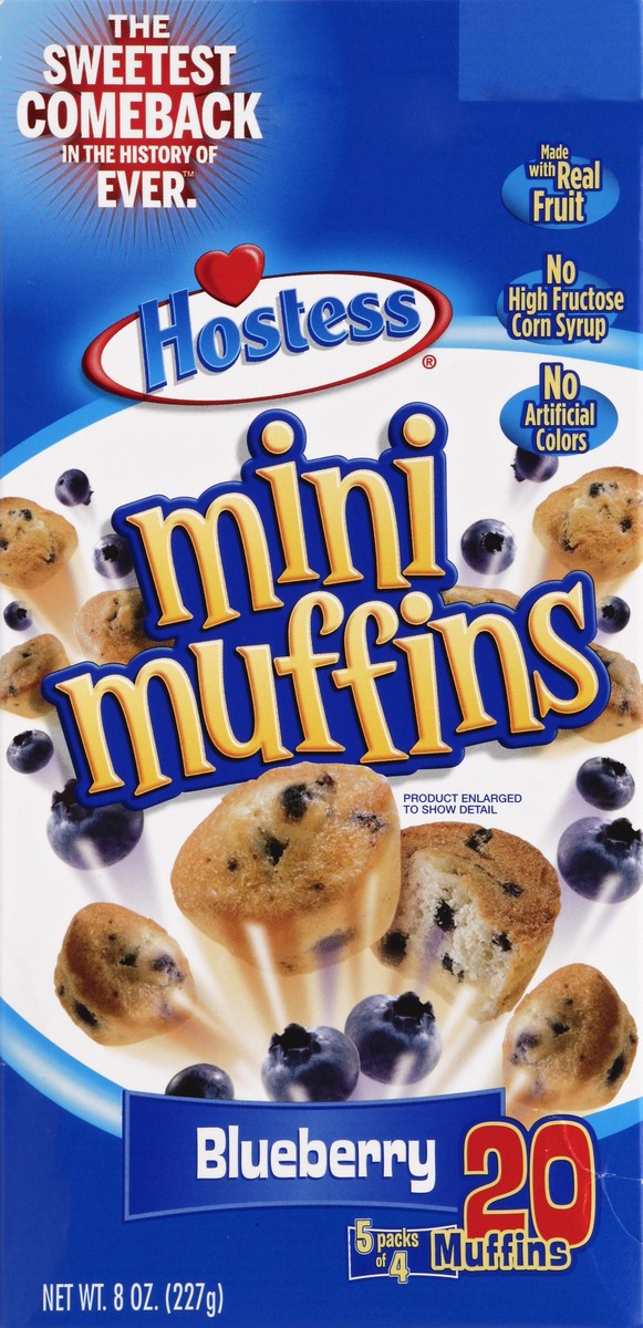 slide 4 of 5, Hostess Blueberry Mini Muffins, 5 ct; 8 oz