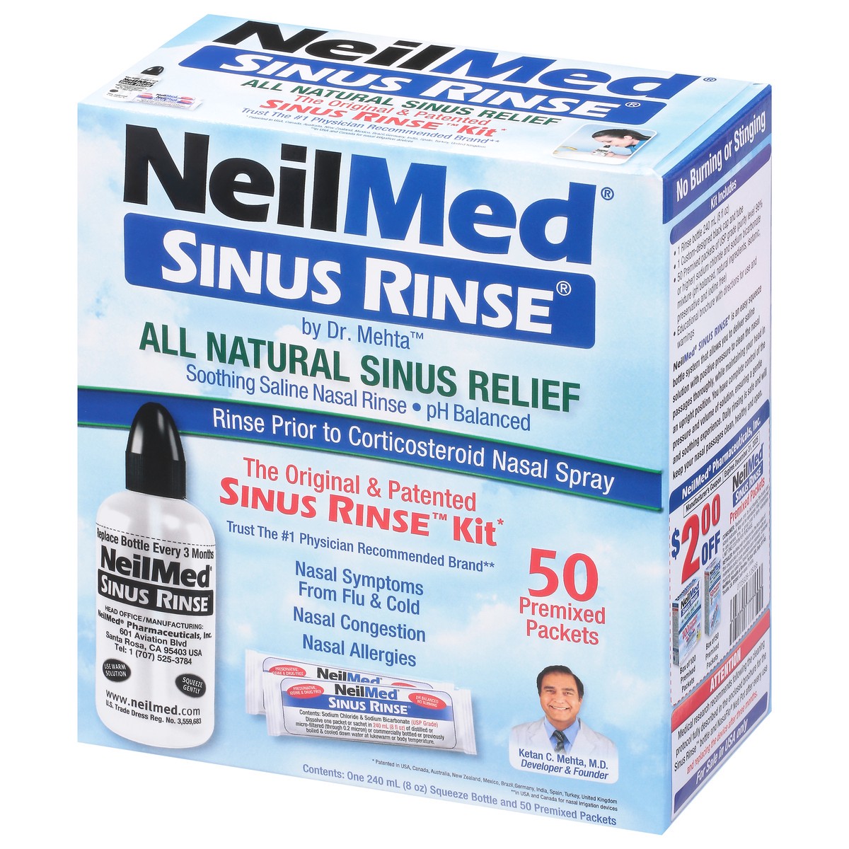 slide 2 of 9, NeilMed Pharmaceuticals Original Sinus Rinse Kit Packets - 50ct, 50 ct