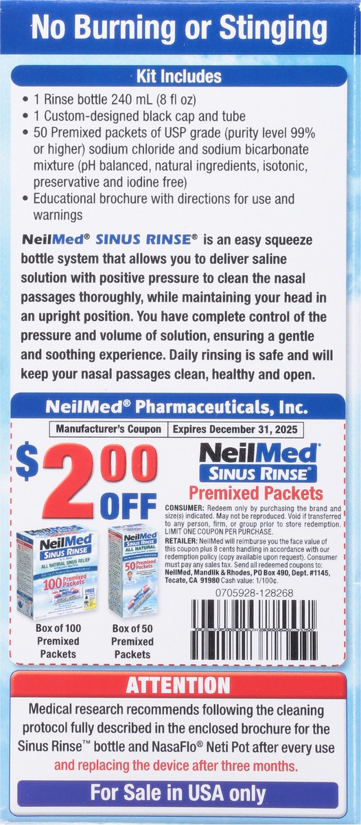 slide 7 of 9, NeilMed Pharmaceuticals Original Sinus Rinse Kit Packets - 50ct, 50 ct