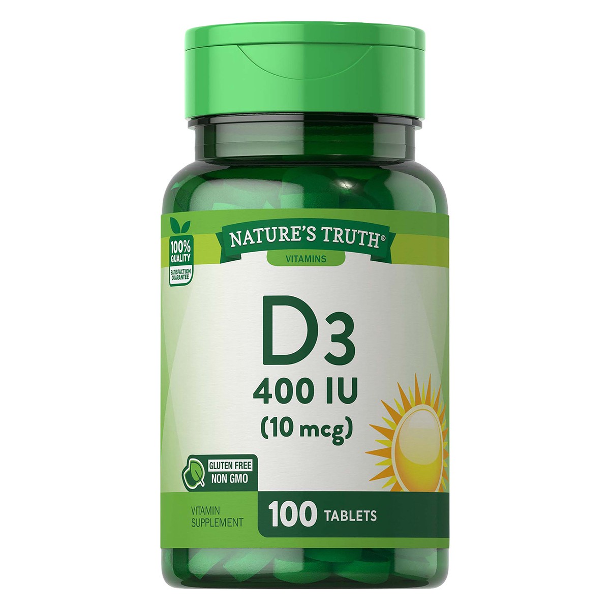 slide 1 of 5, Nature's Truth Vitamin D3 Tab 400Iu, 100 ct