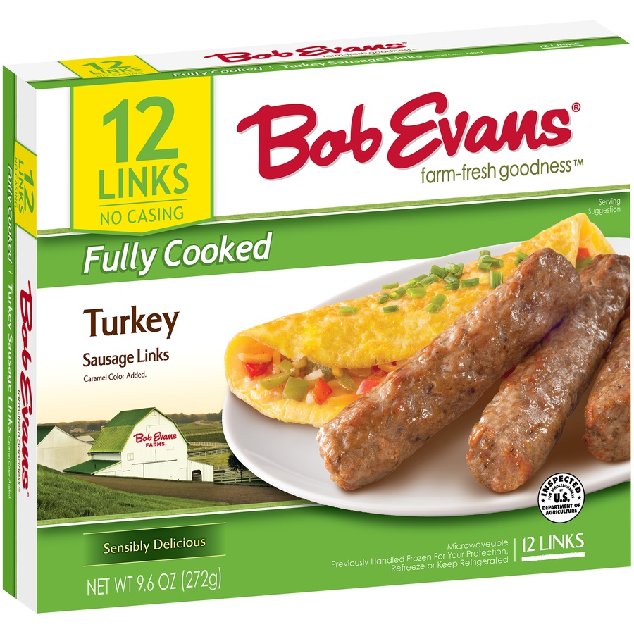 slide 3 of 9, Bob Evans Turkey Sausage Links, 12 ct; 9.6 oz