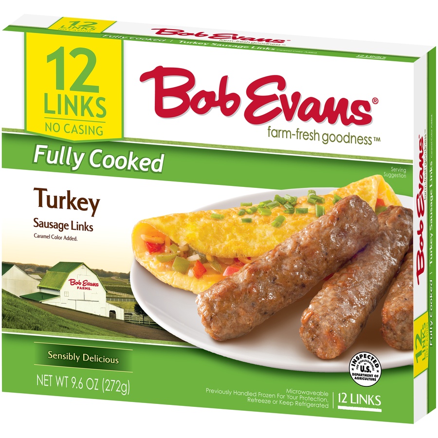 slide 4 of 9, Bob Evans Turkey Sausage Links, 12 ct; 9.6 oz