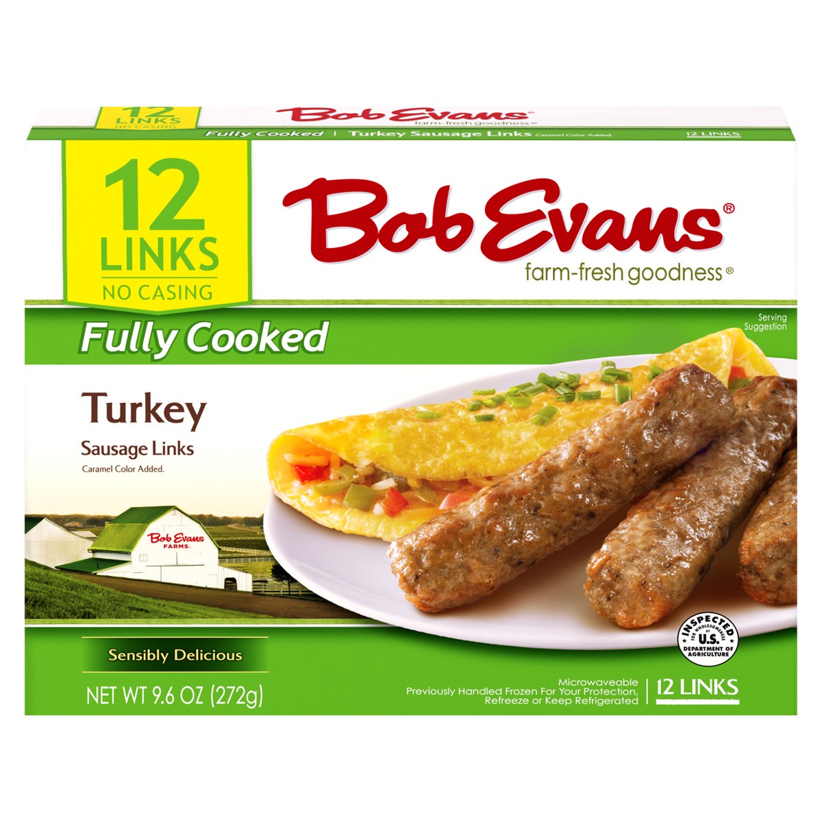 slide 1 of 12, Bob Evans Fully Cooked Turkey Sausage Links, 12 ct; 9.6 oz