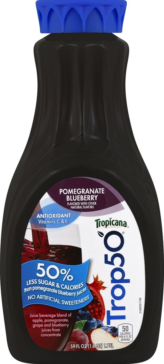 slide 4 of 4, Tropicana Trop50 Pomegranate Blueberry Juice Beverage - 59 fl oz, 59 fl oz