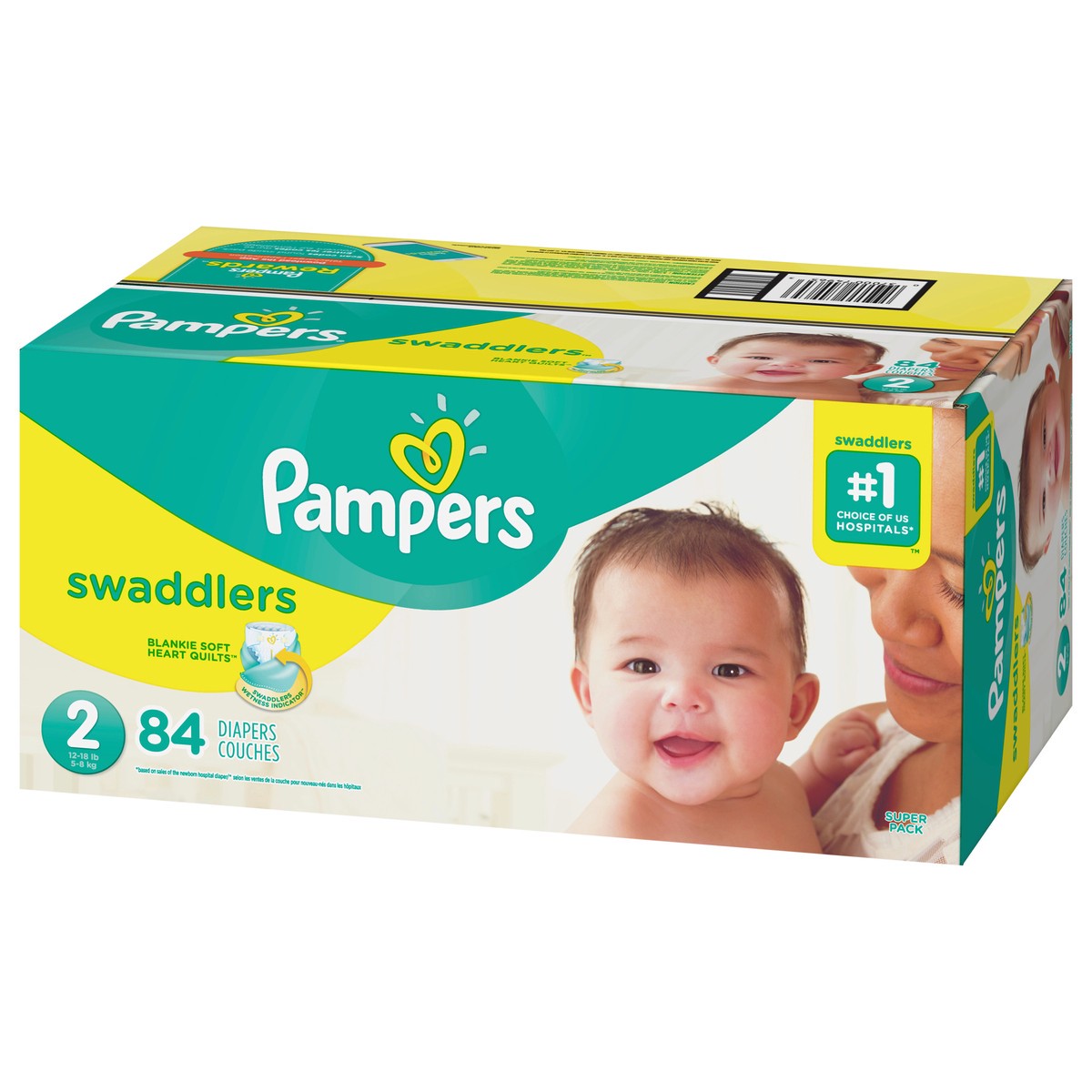 slide 4 of 4, Pampers Swaddlers Diapers Size 2 84 Count, 84 ct