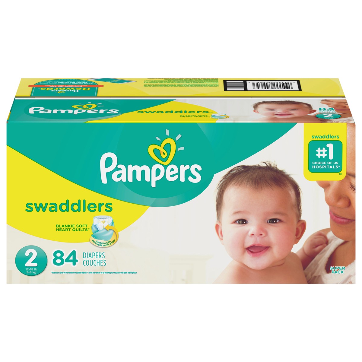 slide 1 of 4, Pampers Swaddlers Diapers Size 2 84 Count, 84 ct