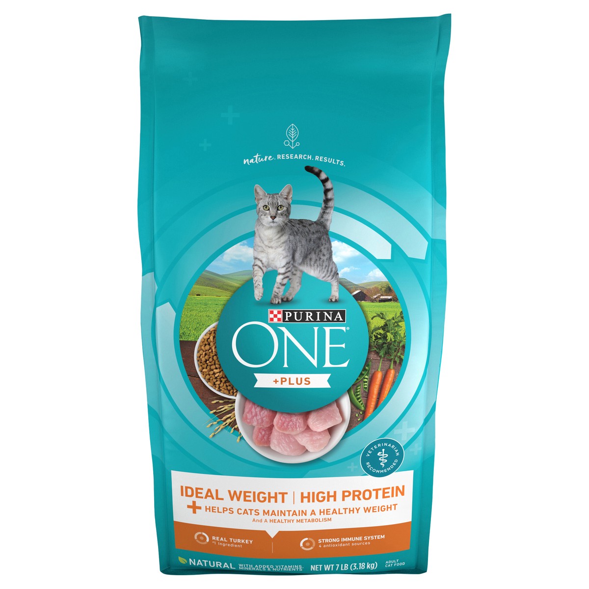 slide 1 of 9, Purina One Smartblend Healthy Metabolism Adult Cat Food, 7 lb