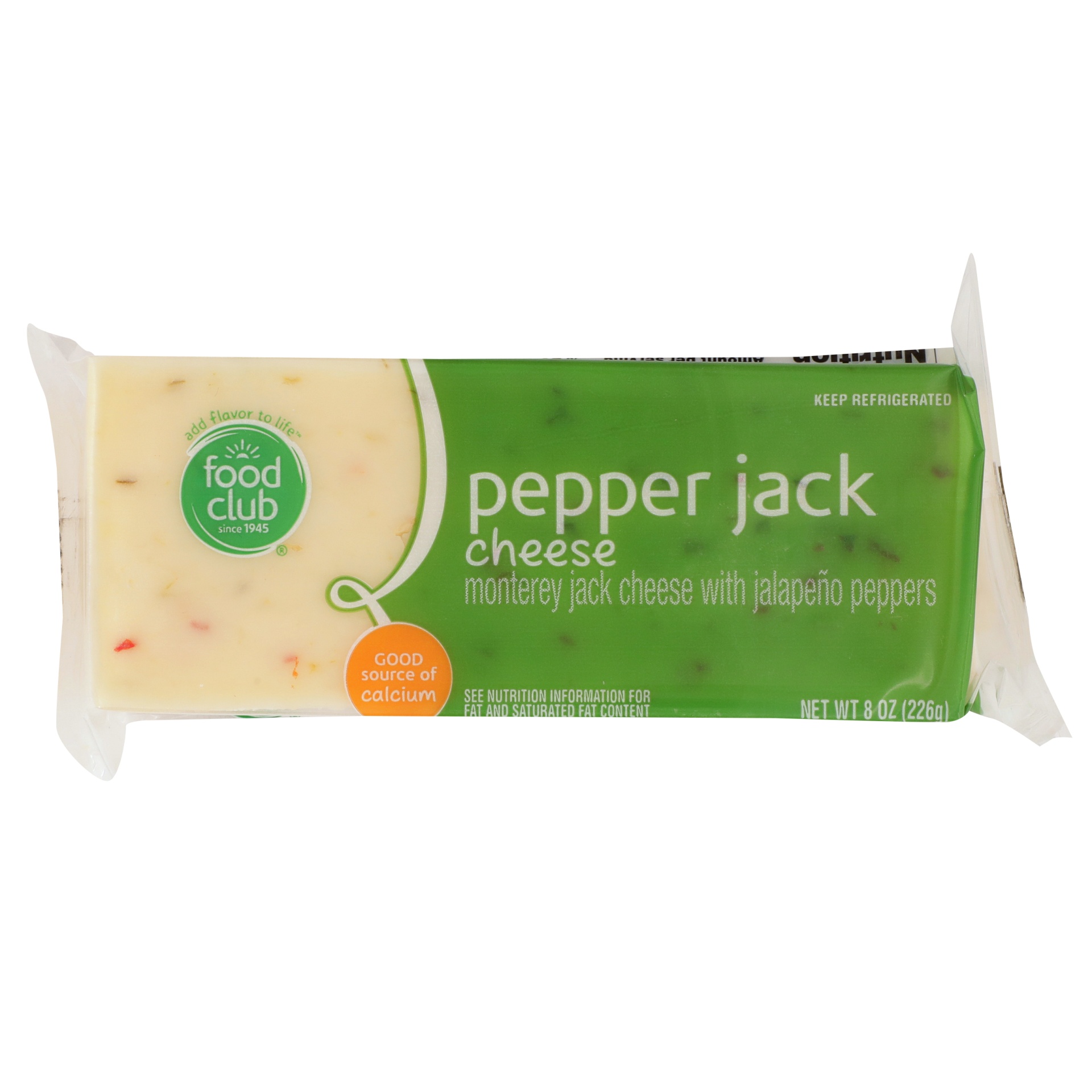 slide 1 of 6, Food Club Bar Cheese - Pepper Jack, 8 oz