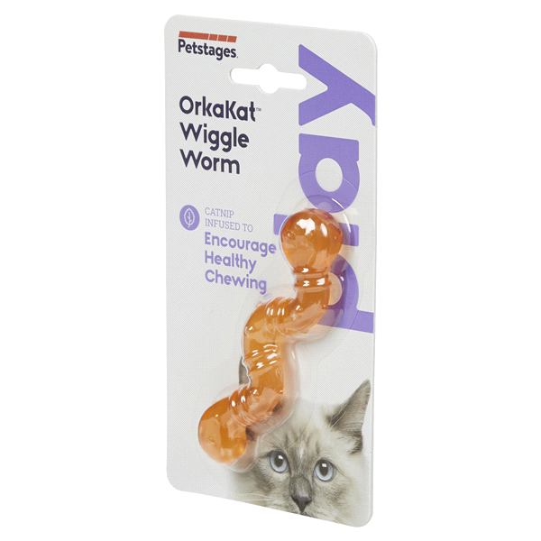 slide 10 of 29, Petstages Orkakat Wiggle Worm Cat Toy, 1 ct