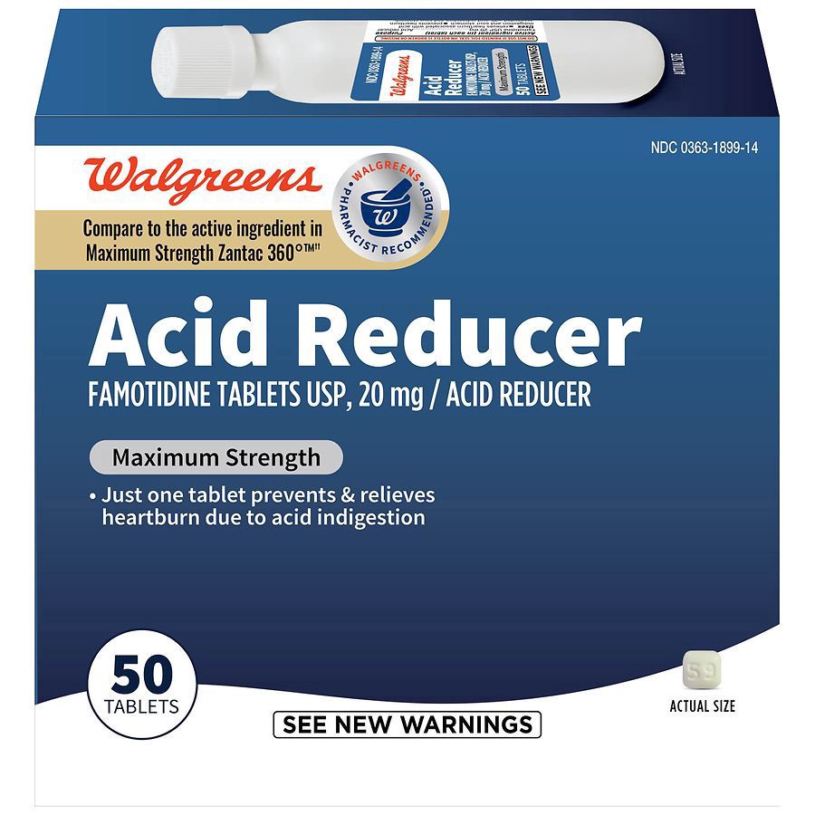 slide 1 of 5, Walgreens Acid Reducer Maximum Strength, 50 ct