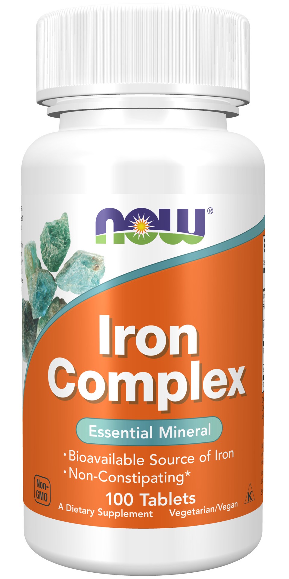 slide 1 of 4, Now Naturals Iron Complex, 100 ct