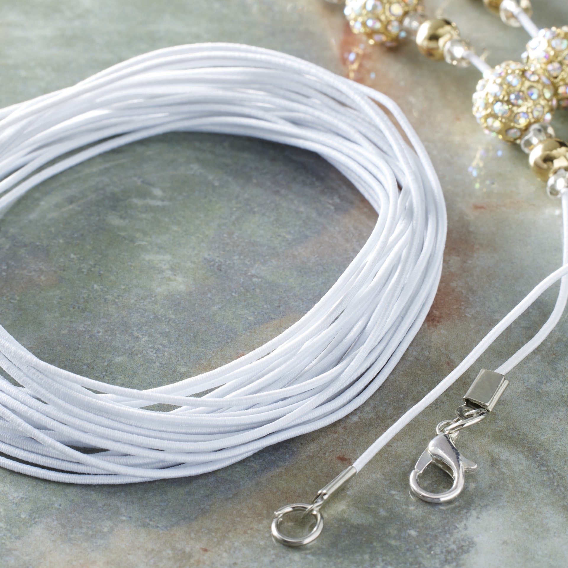 slide 3 of 3, 1mm Stringing Elastic Cord By Bead Landing, 1mm
