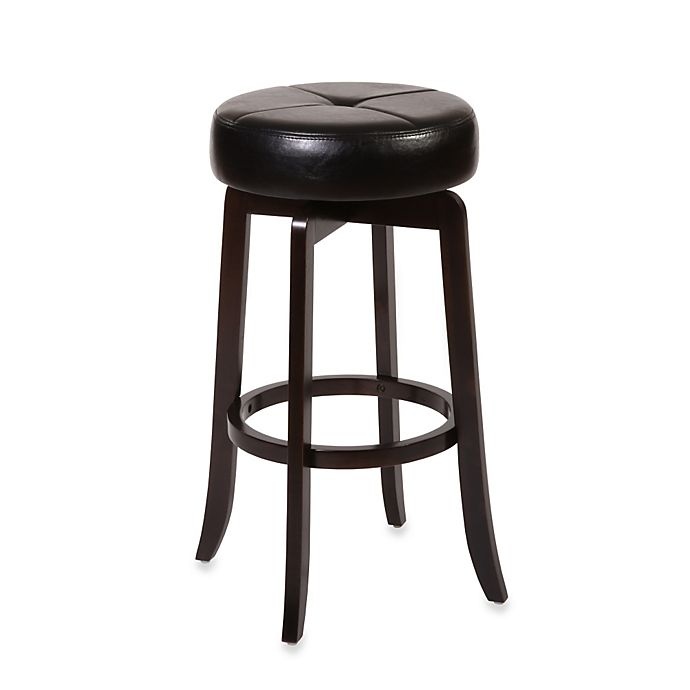 slide 1 of 1, Ampersand Rhodes Backless Swivel Bar Stool - Dark Espresso, 30 in