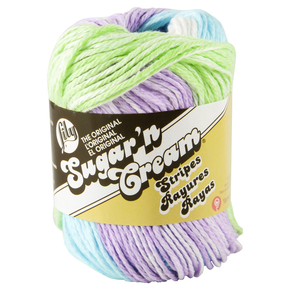 slide 1 of 9, Lily Sugar 'n Cream Stripes Yarn - Violet Stripes, 1 ct