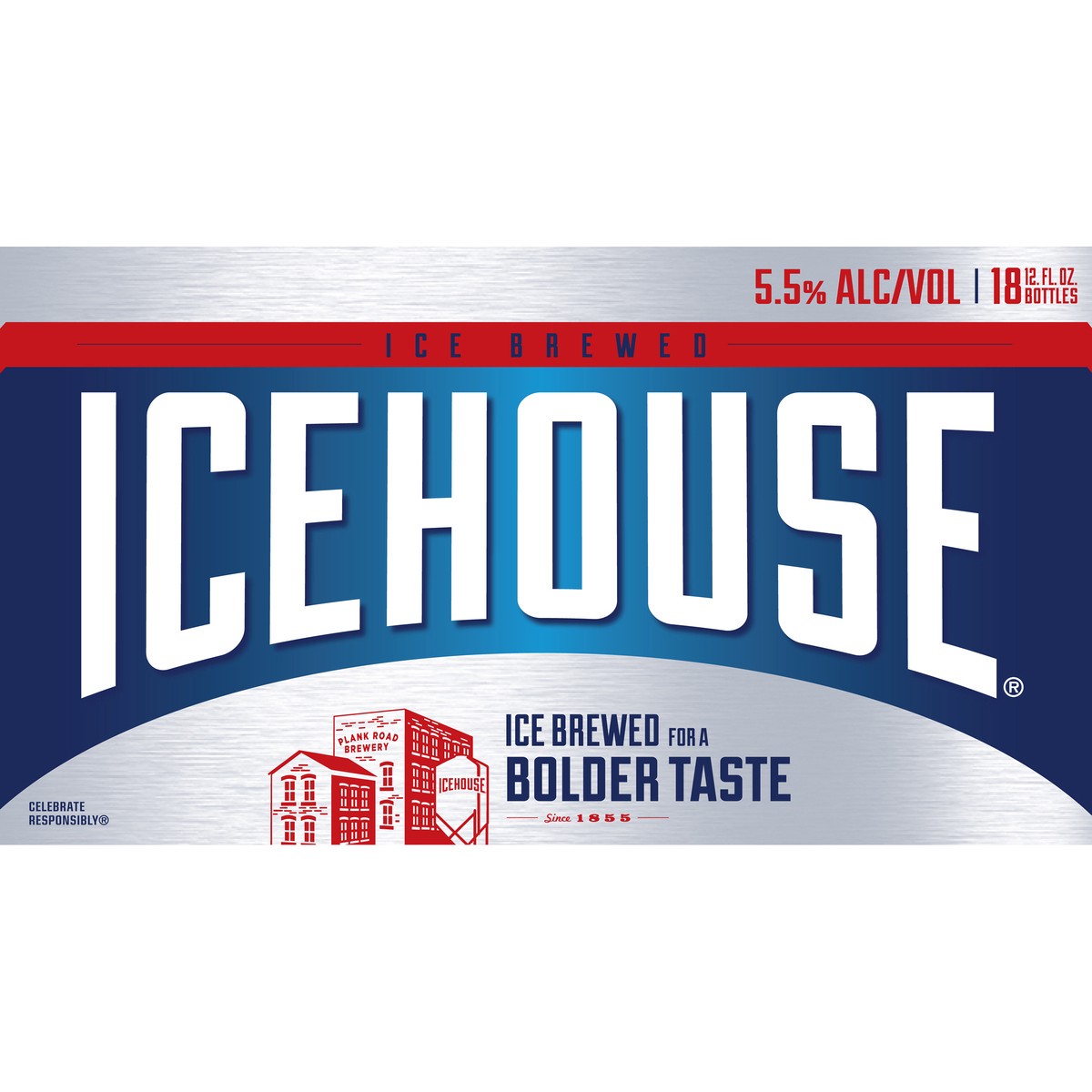 slide 3 of 9, Icehouse Beer, American Lager, 18 Pack, 12 fl. oz. Bottles, 5.5% ABV, 12 fl oz