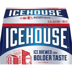 Introduced in 1993 Icehouse is America's first domestically brewed ice beer. Icehouse is brewed below freezing resulting in the formation of actual ice crystals delivering our bold, never watered down taste.
