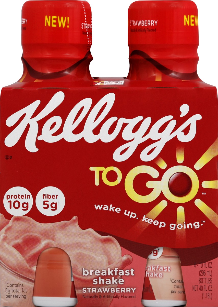 slide 5 of 6, Kellogg's To Go Strawberry Protein Breakfast Shakes, 4 ct; 10 fl oz