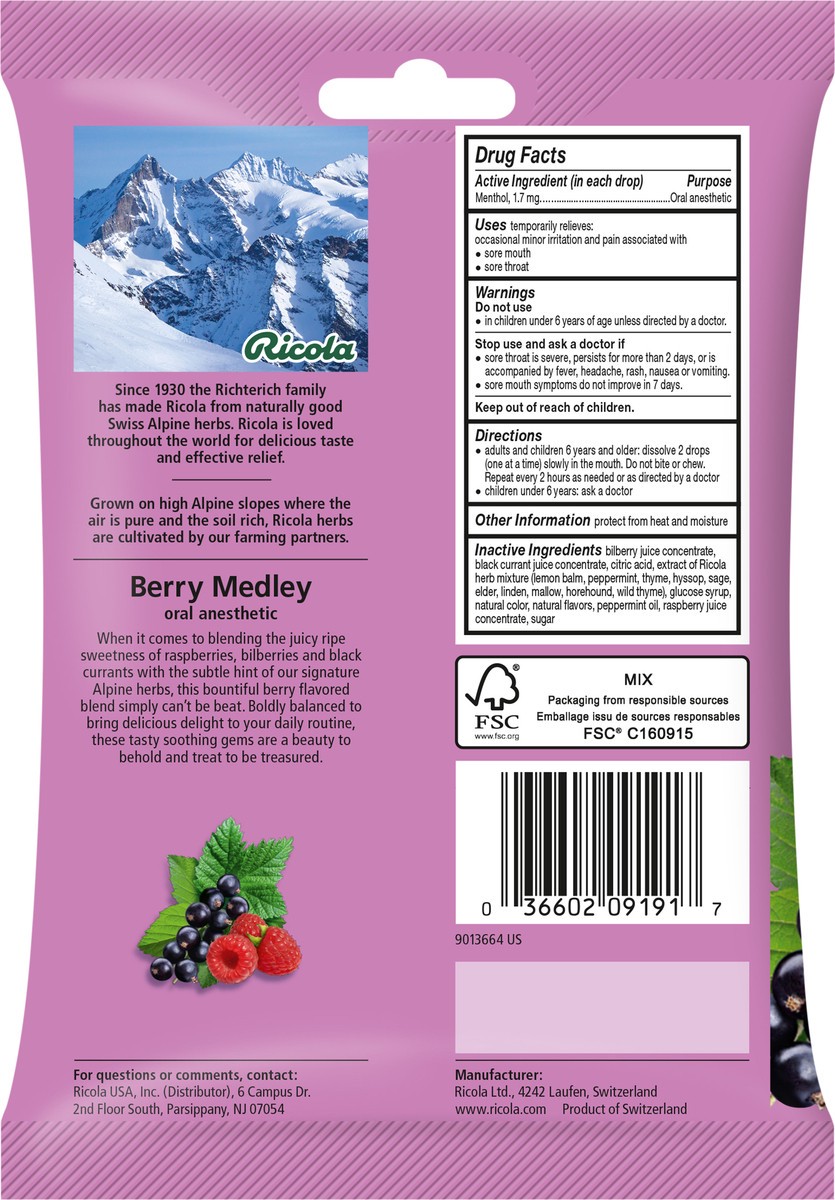 Ricola Throat Drops Berry Medley 19 ct Shipt