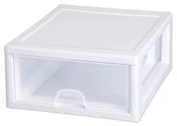 Sterilite Clear/White 16 Quart Individual Stacking Drawer