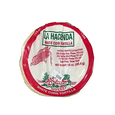 slide 1 of 1, La Hacienda White Corn Tortillas, 24 ct