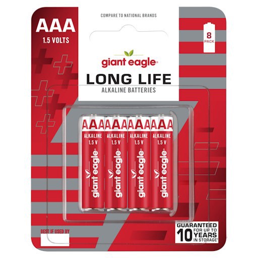 slide 1 of 1, Giant Eagle Aaa Alkaline Batteries, 8 ct