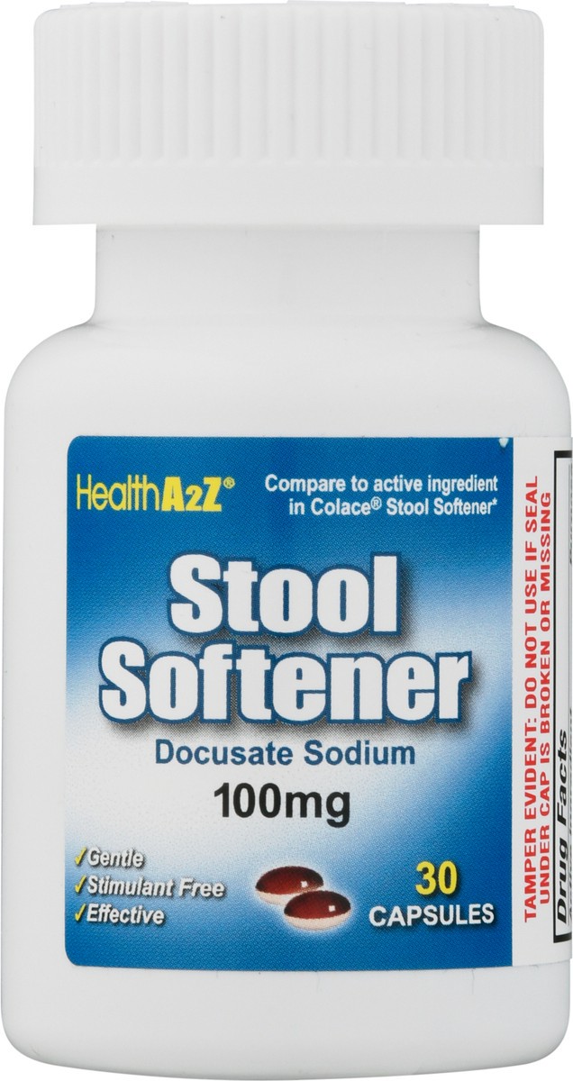 slide 9 of 12, HealthA2Z Docusate Sodium 100 mg Stool Softener 30 ea, 30 ct