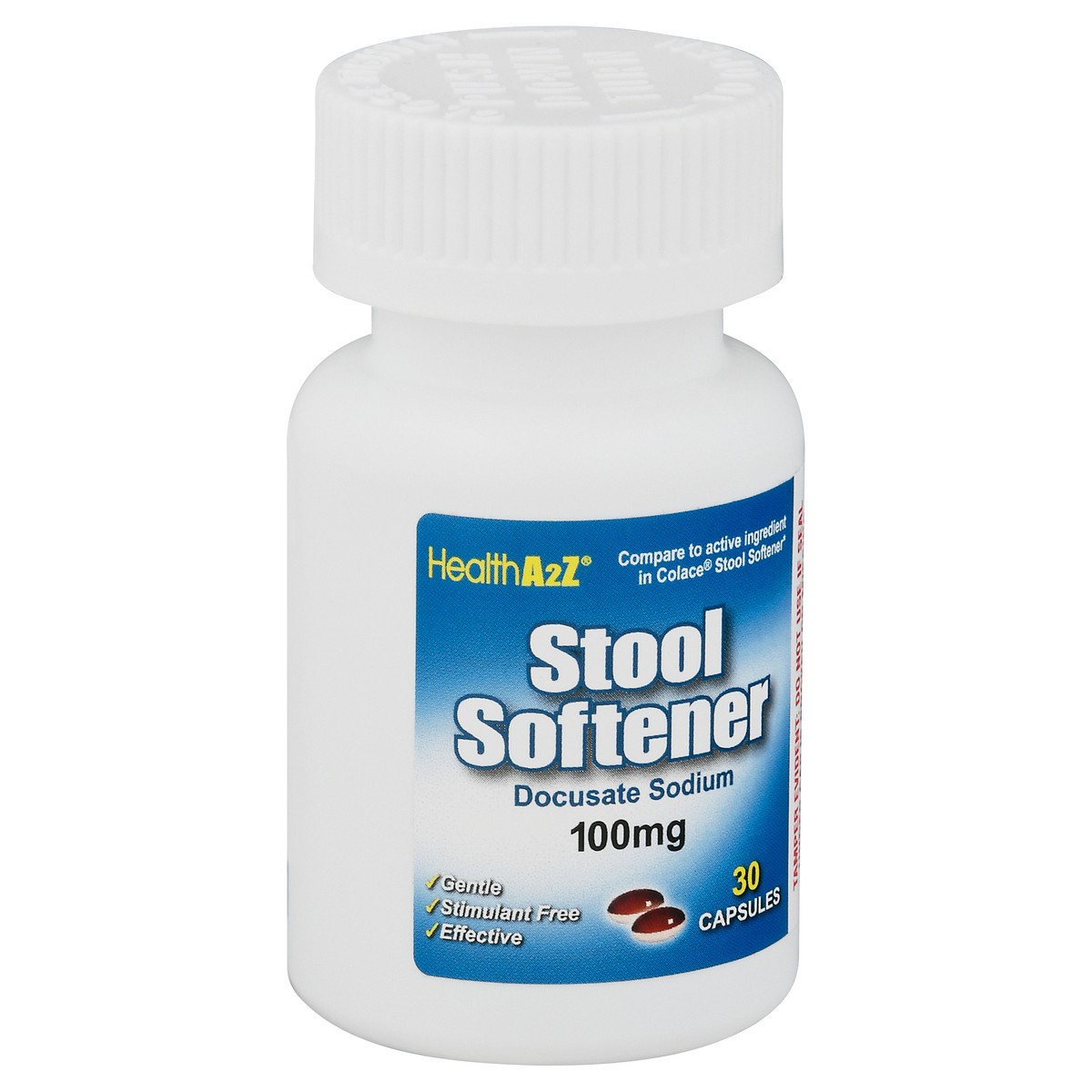 slide 5 of 12, HealthA2Z Docusate Sodium 100 mg Stool Softener 30 ea, 30 ct