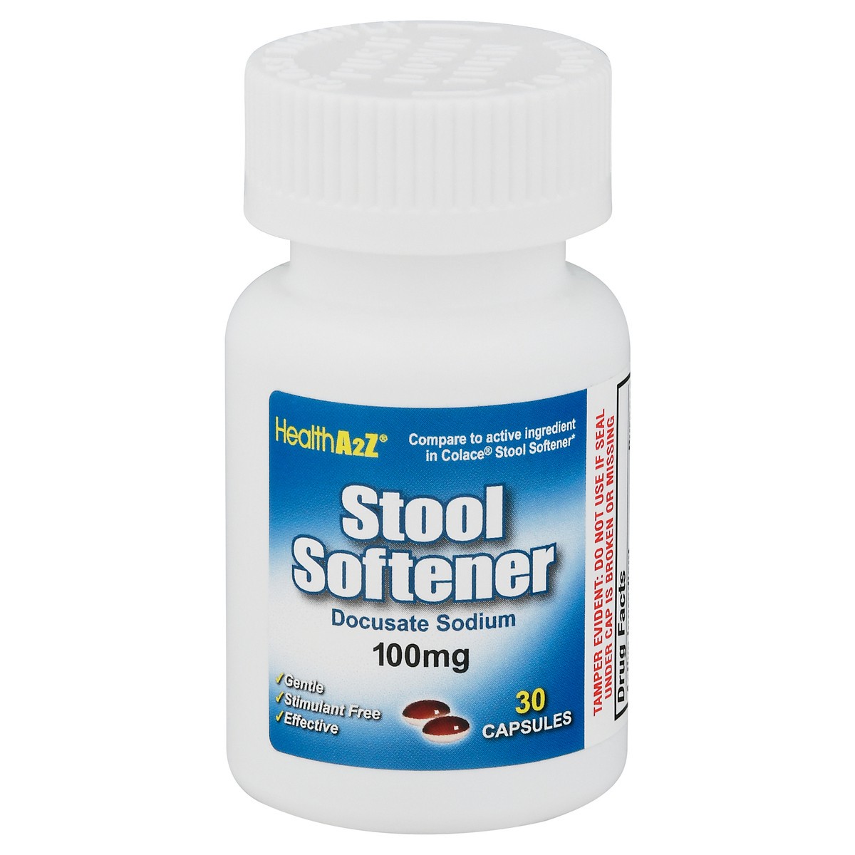 slide 10 of 12, HealthA2Z Docusate Sodium 100 mg Stool Softener 30 ea, 30 ct