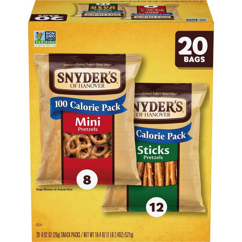 slide 1 of 1, Snyder's of Hanover Variety Pack Pretzels, 18.400 oz