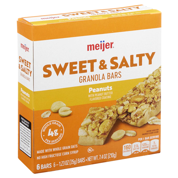 slide 4 of 29, Meijer Chewy Sweet & Salty Nut Granola Bars, 6 ct