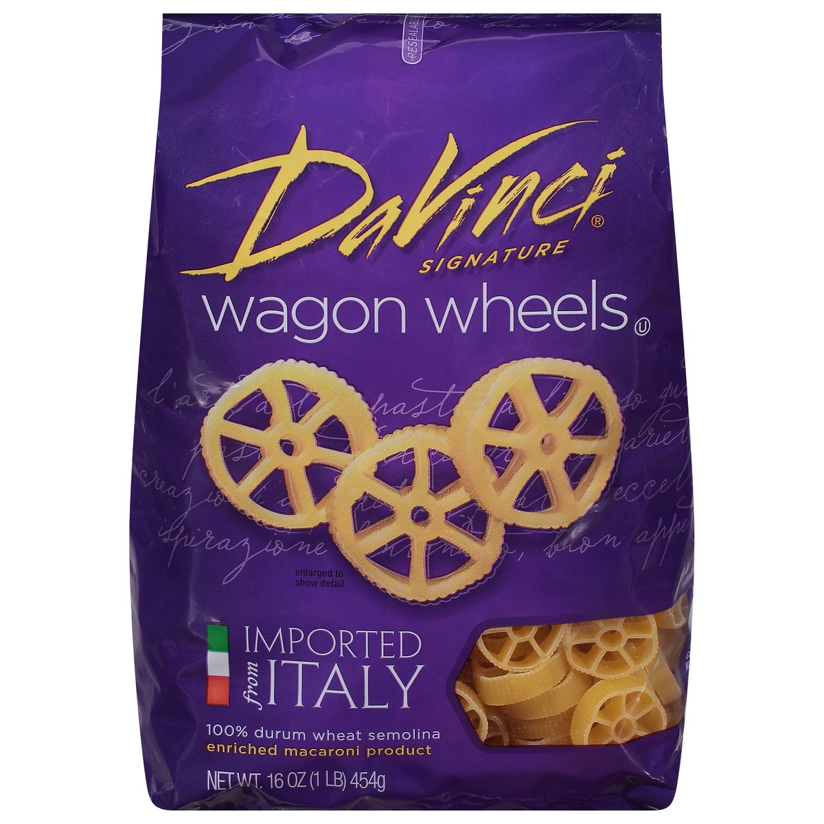 slide 1 of 9, Davinci Pasta Wagon Wheels, 16 oz