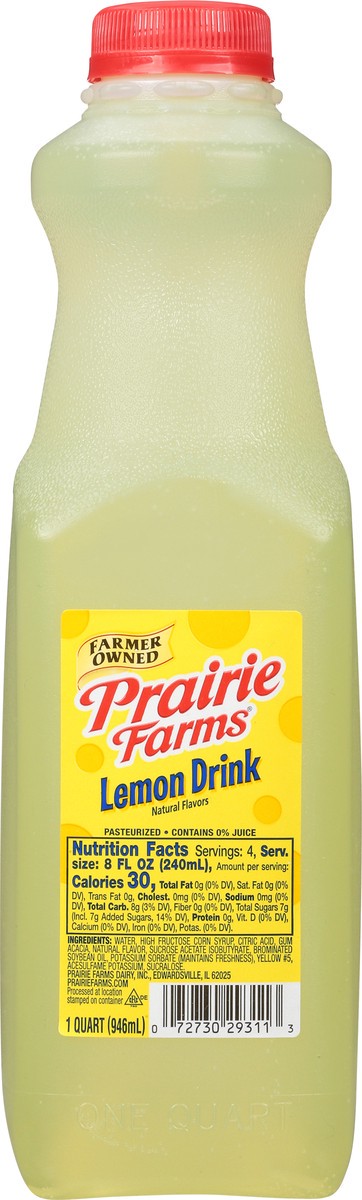 slide 12 of 12, Prairie Farms Lemon Drink - 1 qt, 1 qt