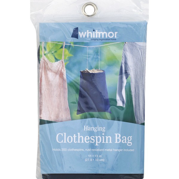 slide 1 of 1, whitmor Hang Clothespin Bag, 1 ct