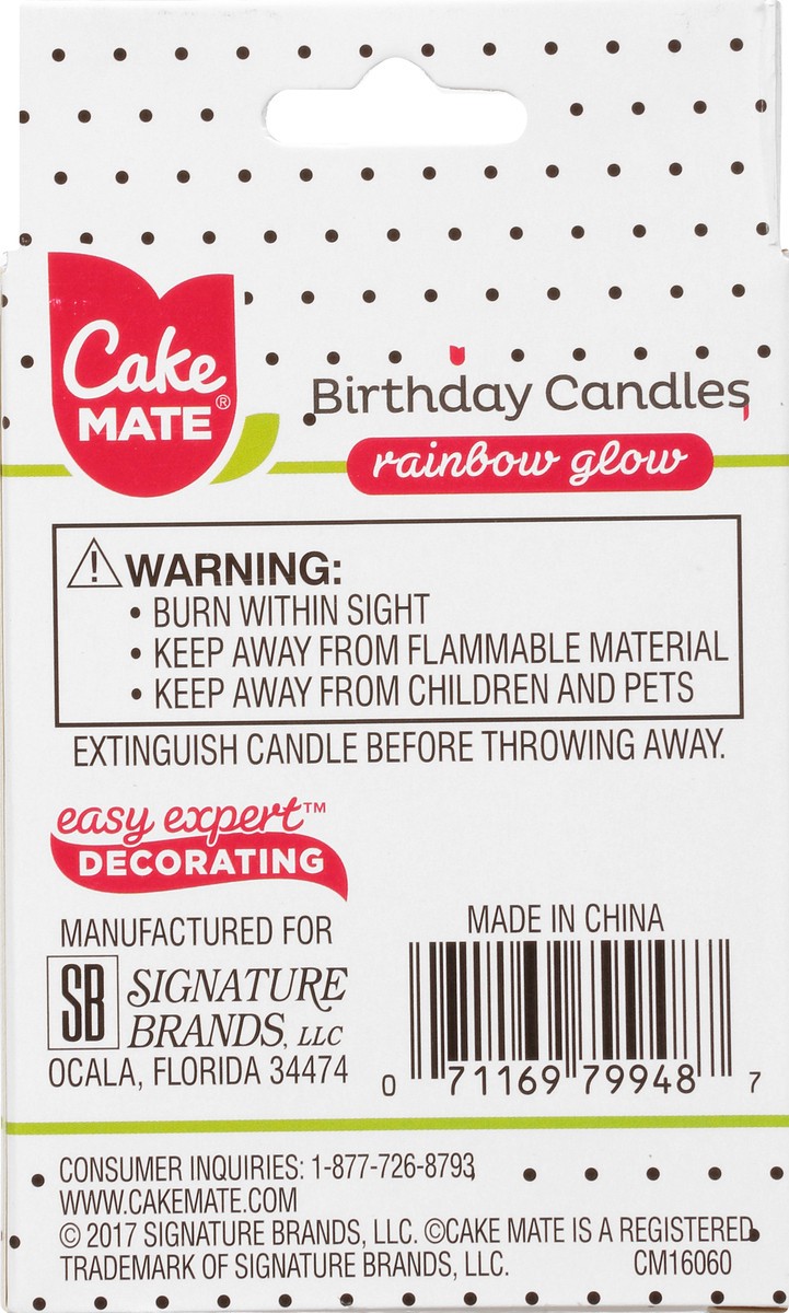 slide 5 of 9, Cake Mate Rainbow Glow Candle, 12 ct