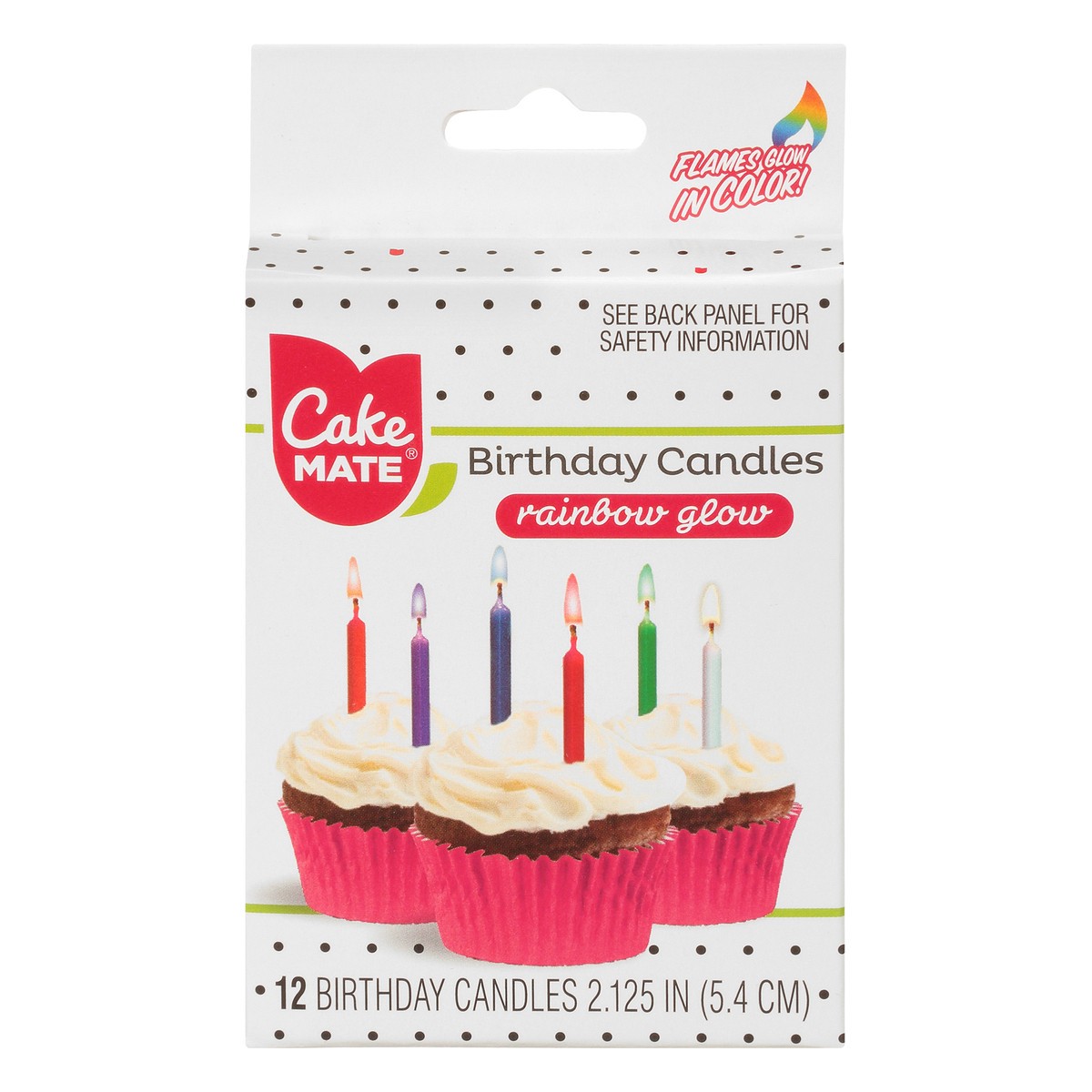 slide 1 of 9, Cake Mate Rainbow Glow Candle, 12 ct
