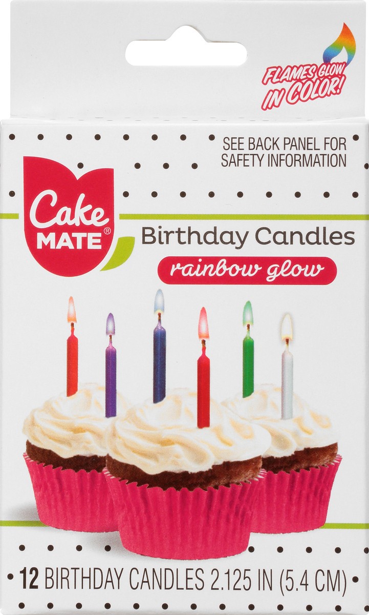 slide 1 of 9, Cake Mate Rainbow Glow Candle, 12 ct