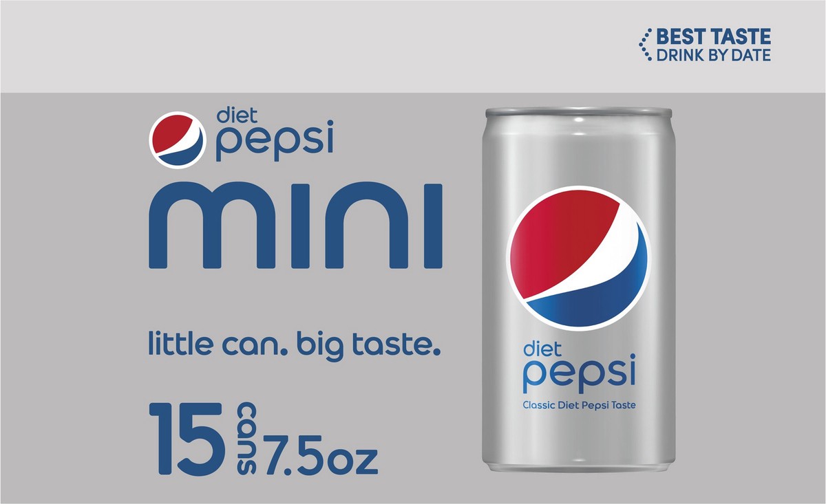 slide 3 of 3, Pepsi 15 Pack Mini Diet Cola 15 ea, 15 ct