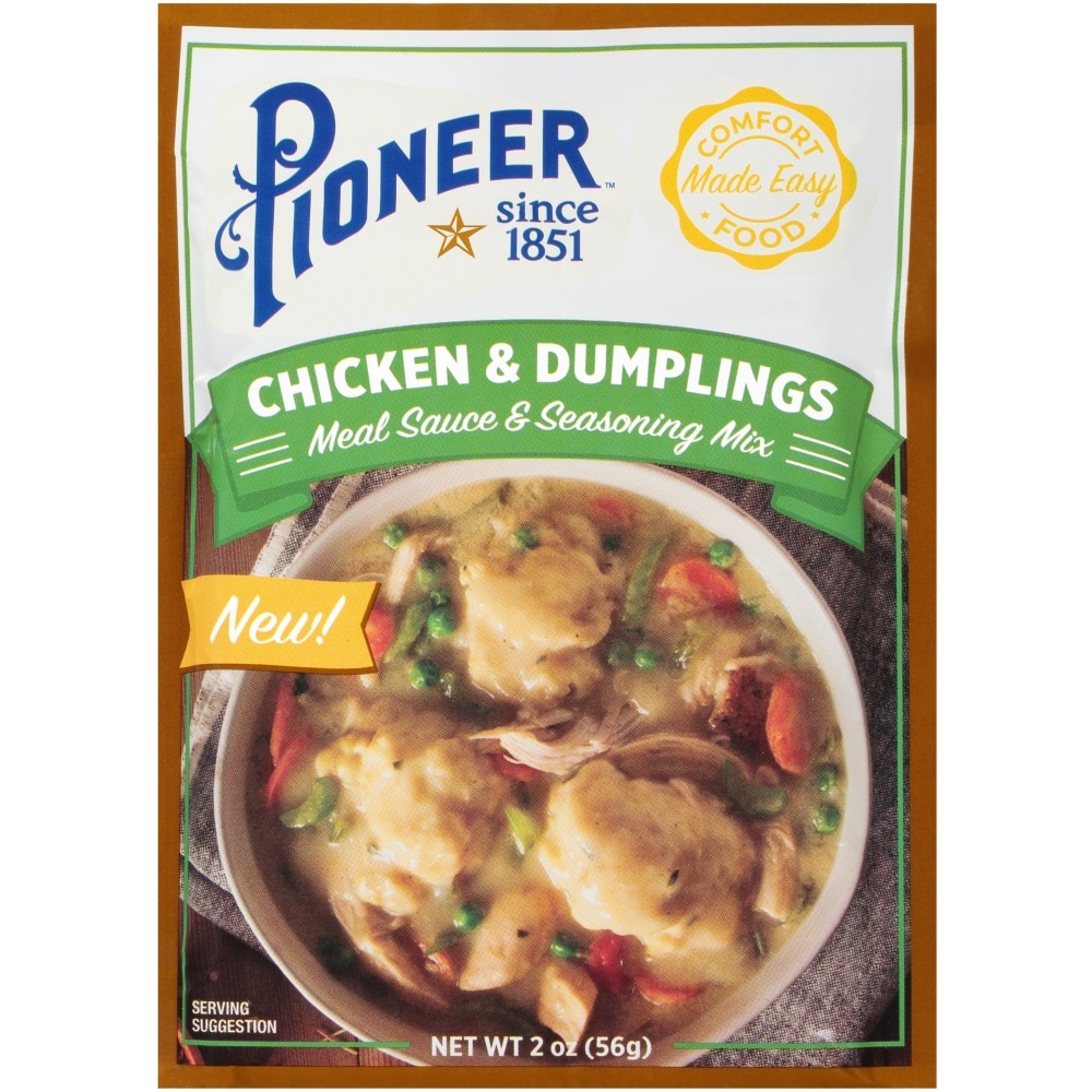 slide 1 of 1, Pioneer Brand Pioneer Chicken & Dumplings Meal Sauce & Seasoning Mix 2 Oz, 2 oz