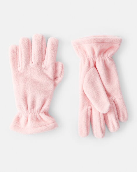 slide 1 of 1, Carter's Girls Fleece Gloves - Pink Pink 4-7, 1 ct