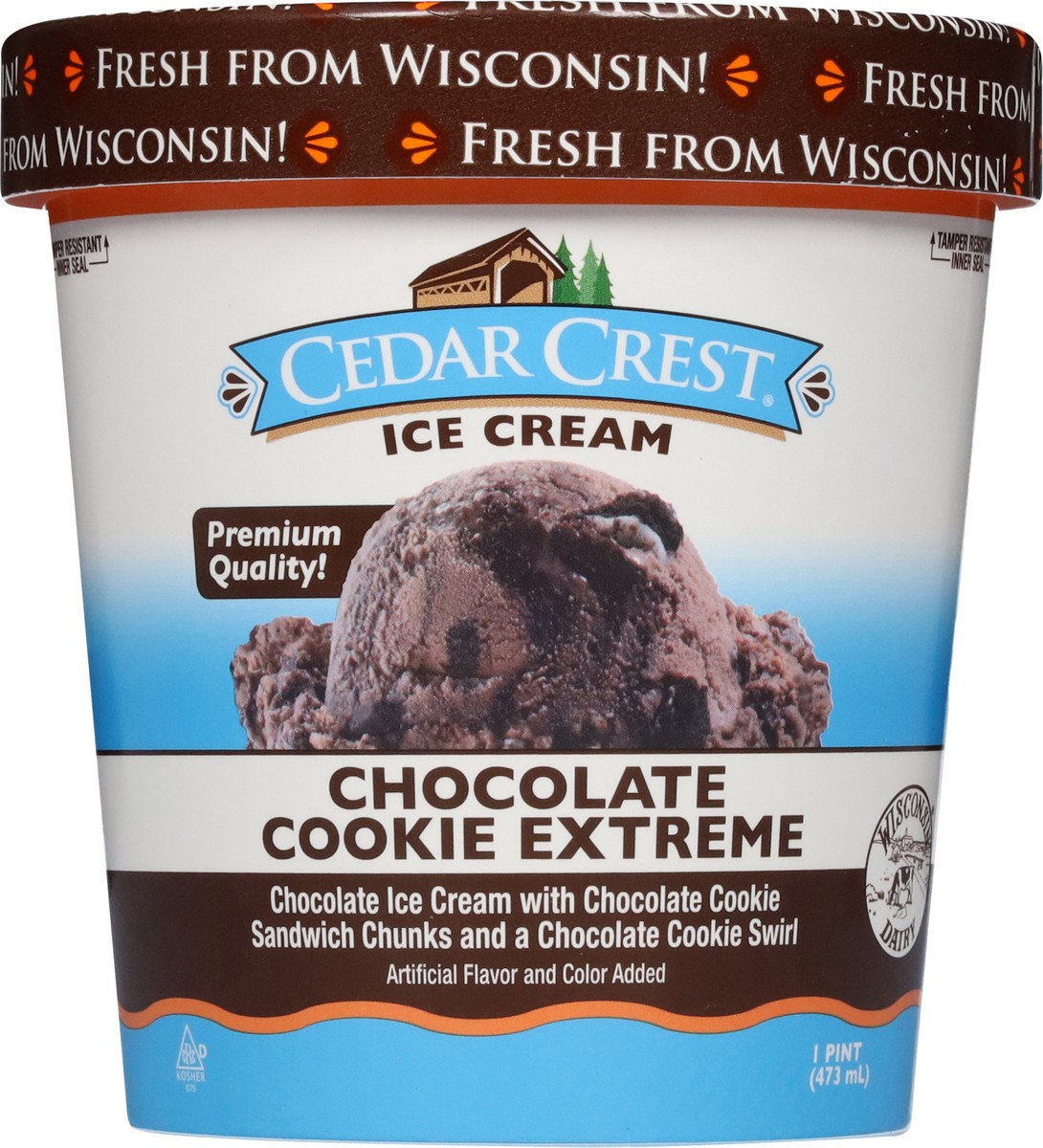 slide 7 of 14, Cedar Crest Chocolate Cookie Extreme Ice Cream 1 pt, 1 pint